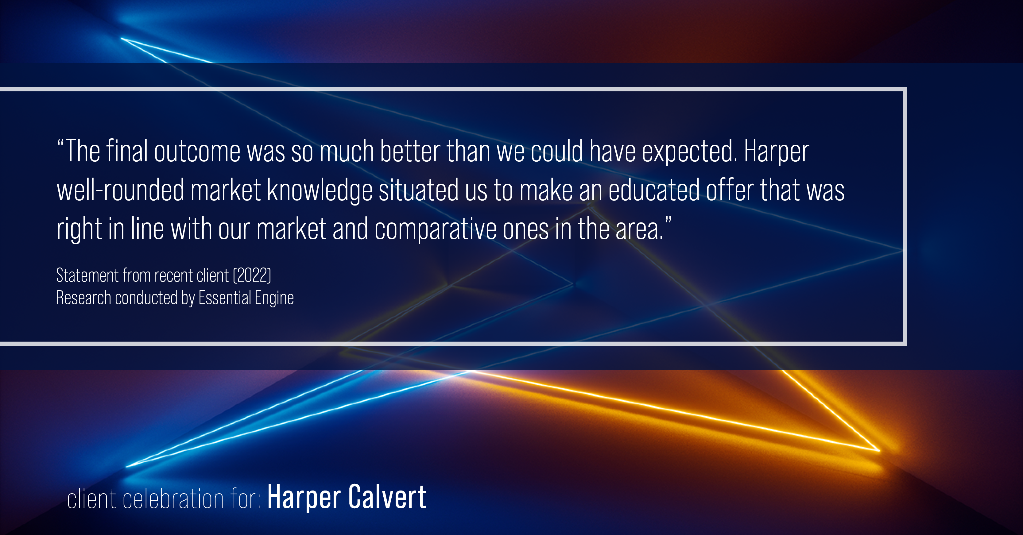 Testimonial for real estate agent Harper Calvert: 