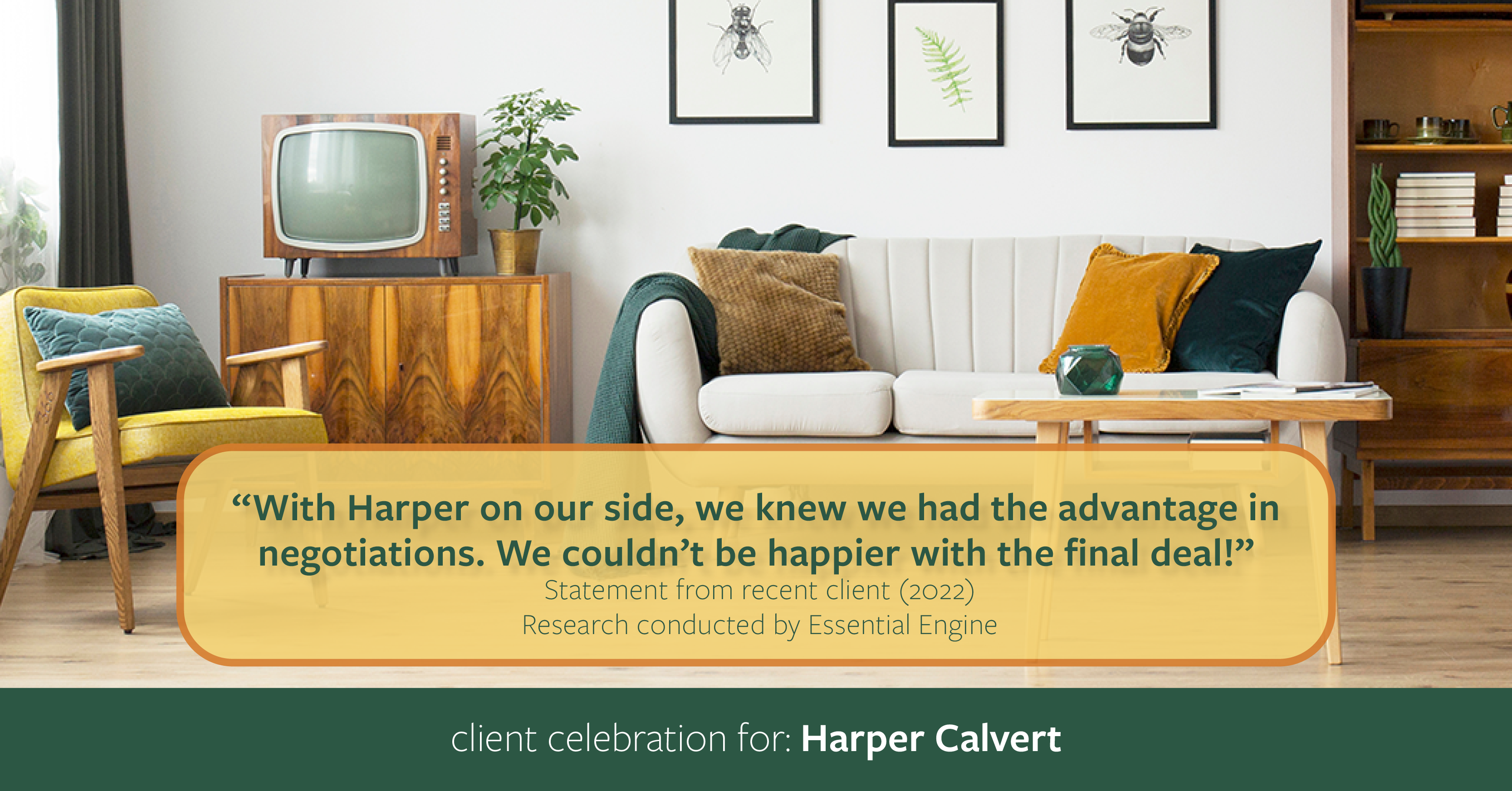 Testimonial for real estate agent Harper Calvert: 